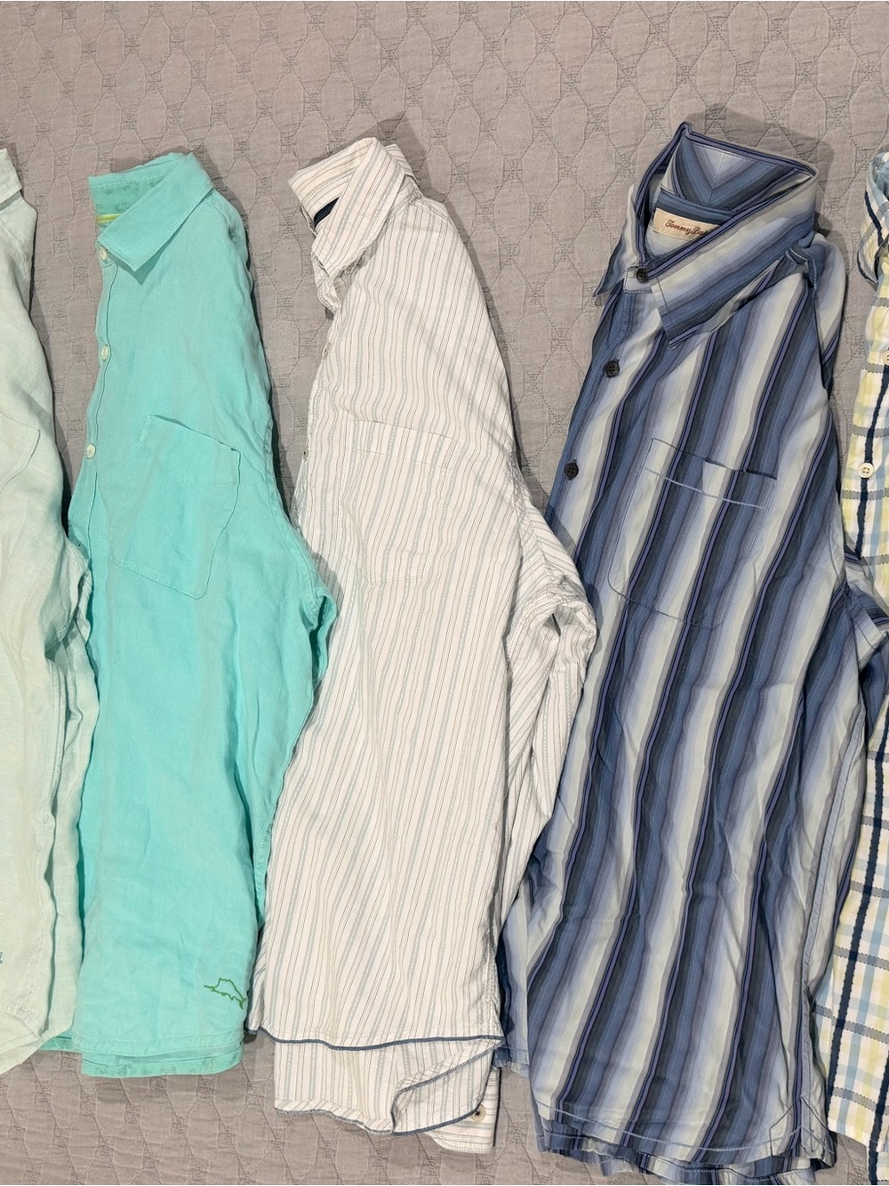 Tommy Bahama Blue & Aqua Striped and Solid Lightweight Button-Up Shirts